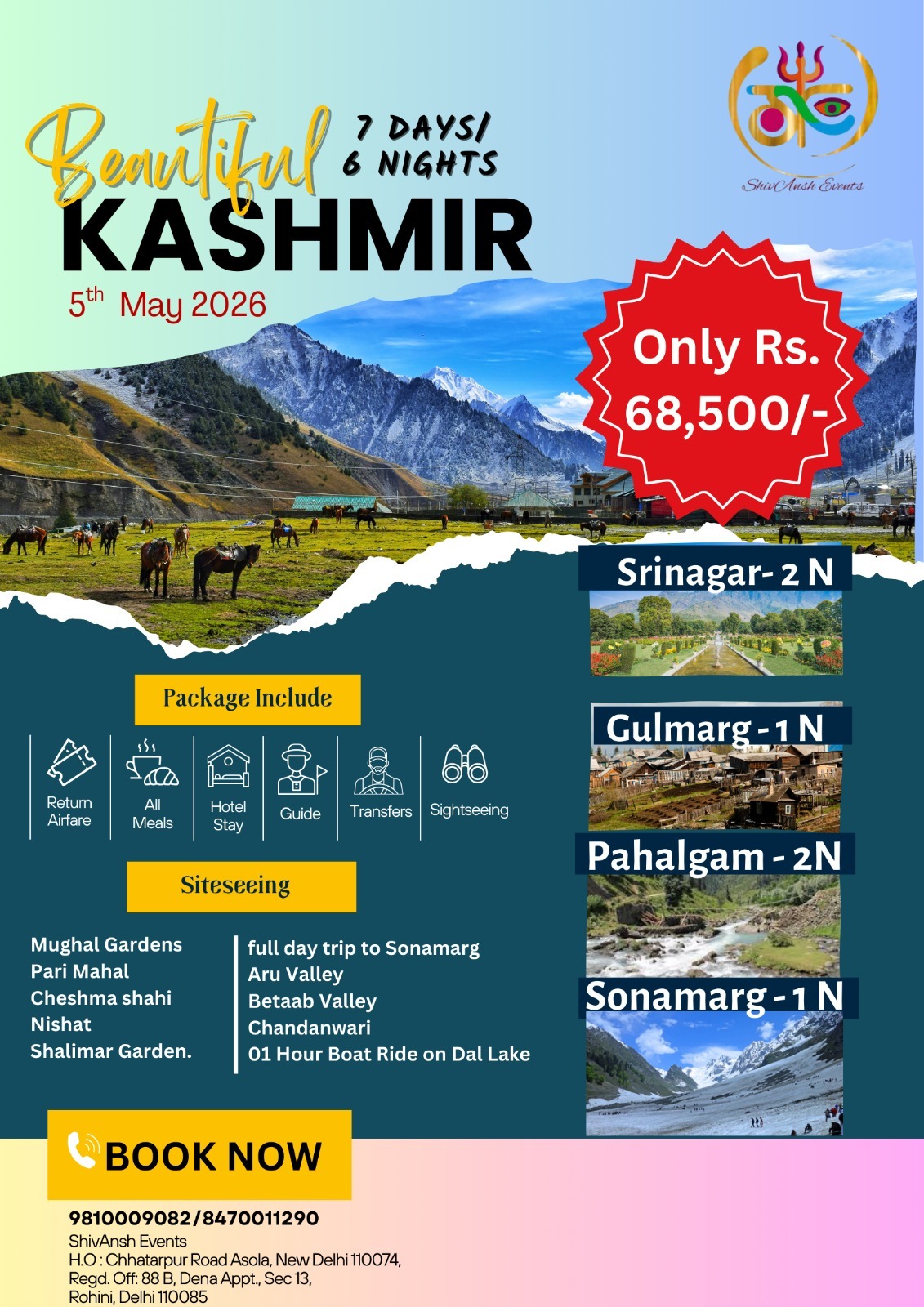 Kashmir Tour Package - 6 Nights 7 Days